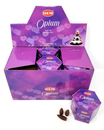 HEM Backflow Cones - Opium Backflow Incense 40 Cones