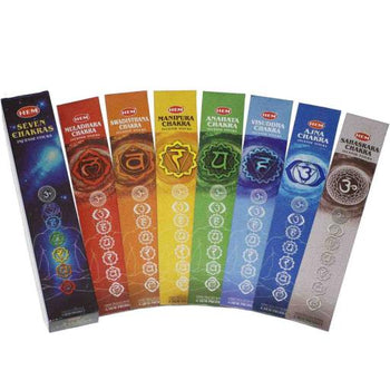 HEM - 7.8" Seven Chakras 7-Pouches of Incense Sticks