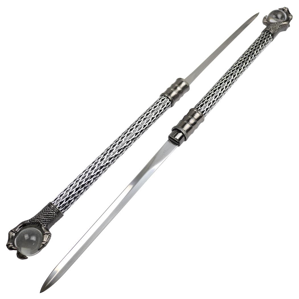 30″ Hidden Twin Sword Staff Set w/ Eagle Crystal Claw Handle