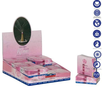 Satya - Fresh Rose Dhoop Cones (12 Cones, 1″)