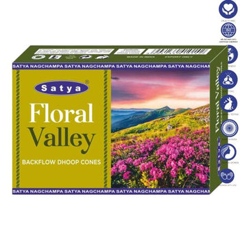 Satya Backflow Cones - Floral Valley Backflow Dhoop Incense 10 Cones