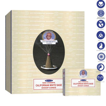 Satya - Californian White Sage Dhoop Cones (12 Cones, 1″)