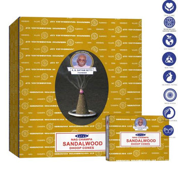 Satya - Sandalwood Dhoop Cones (12 Cones, 1″)