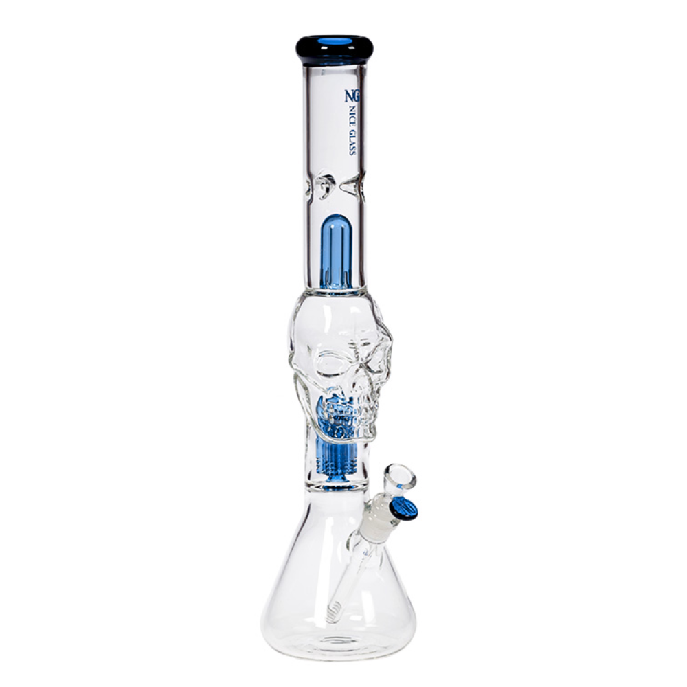 Nice Glass - 19" Skull Head 6-Arm Tree Perc Bong