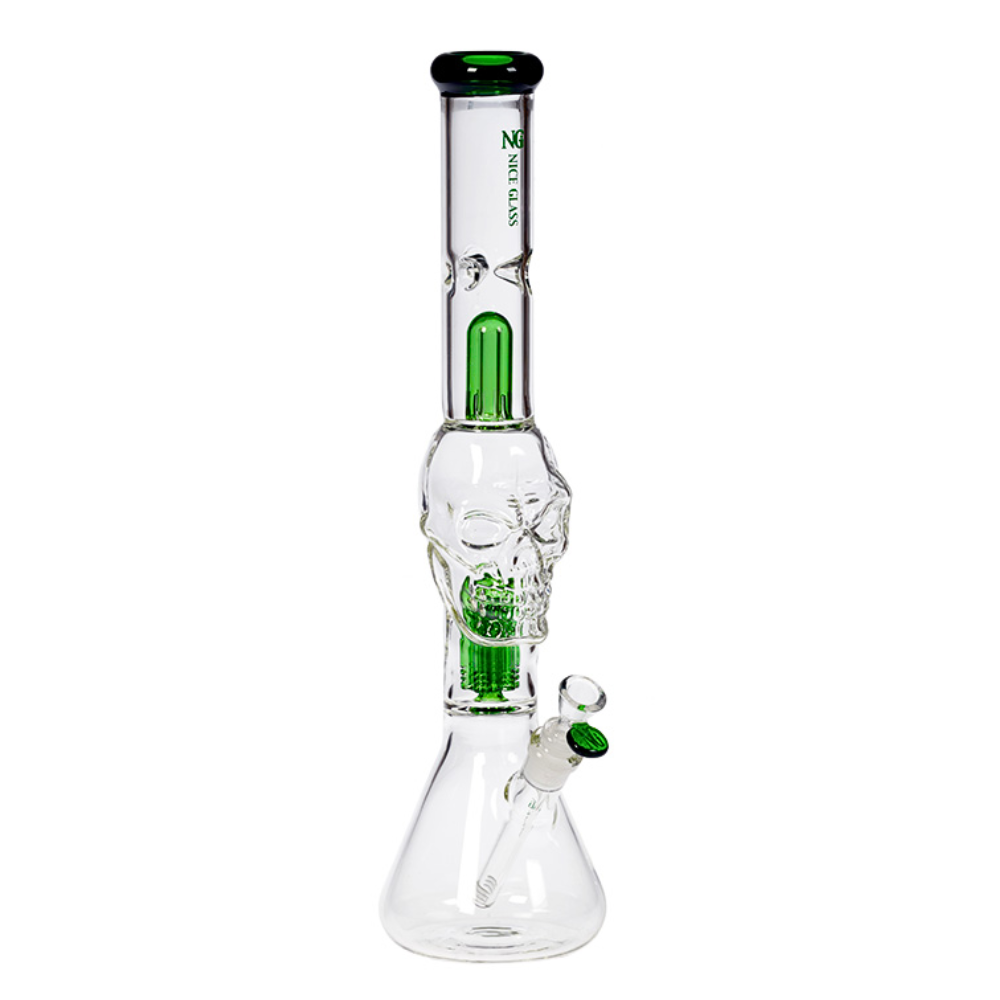 Nice Glass - 19" Skull Head 6-Arm Tree Perc Bong