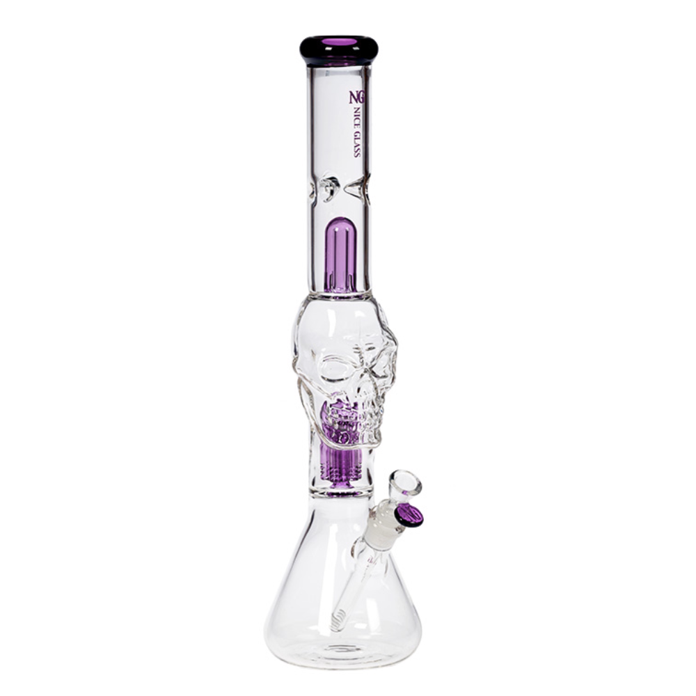 Nice Glass - 19" Skull Head 6-Arm Tree Perc Bong