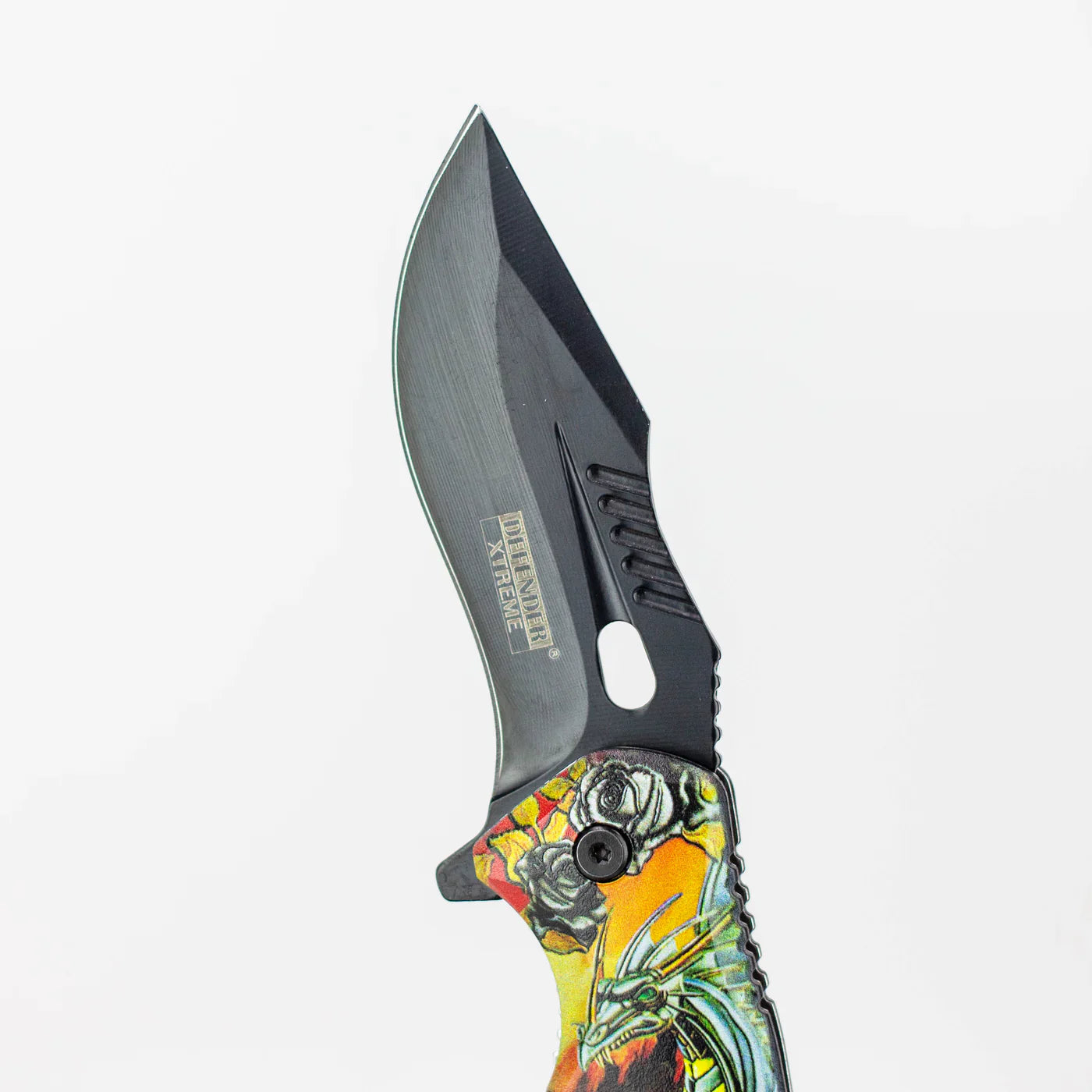 Defender-Xtreme - 8" Glass Breaker Folding Knife - Magic Dragon
