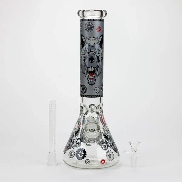 13.5" JJ Wolf Glow In The Dark Bong