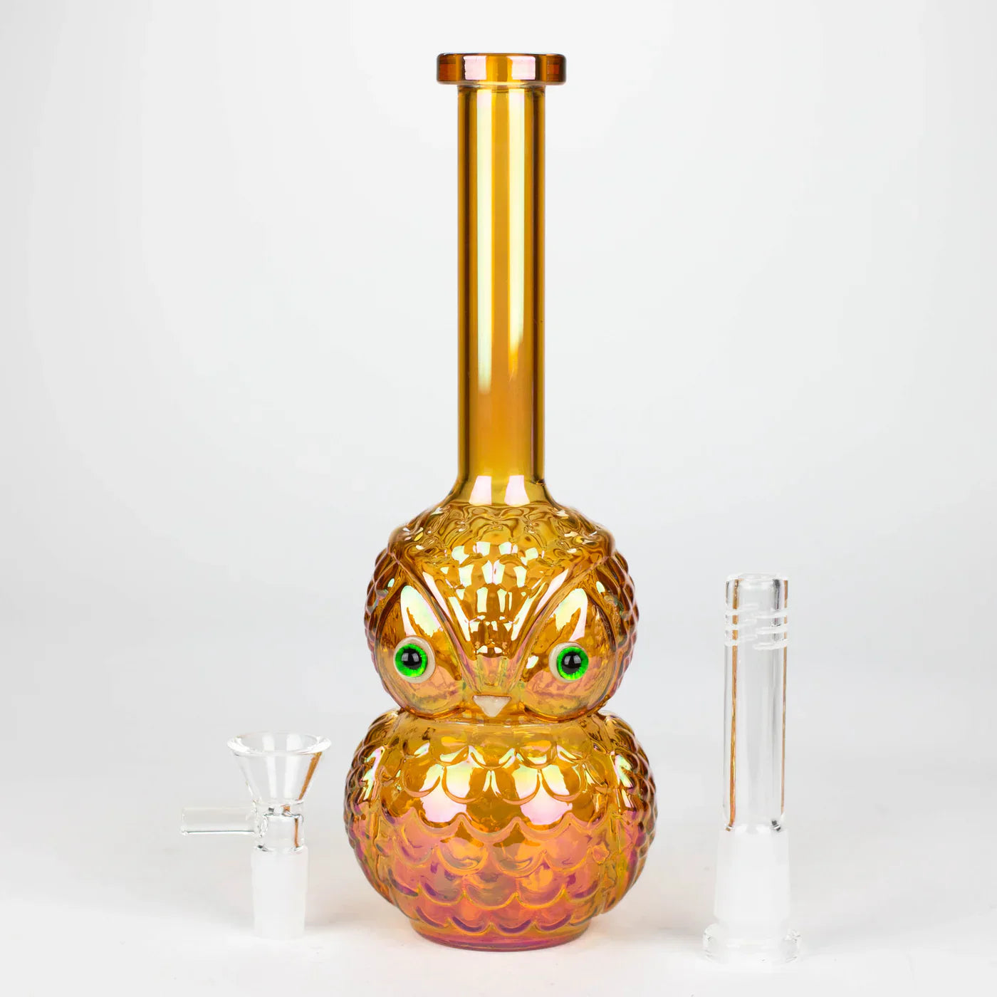 9" Owl Electroplate Glass Bong
