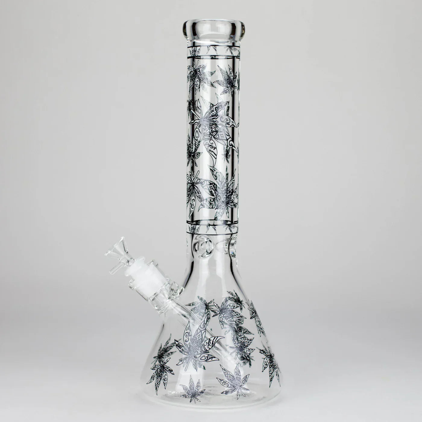 14″ Glow-in-the-Dark Glass Beaker Bong - Leaf