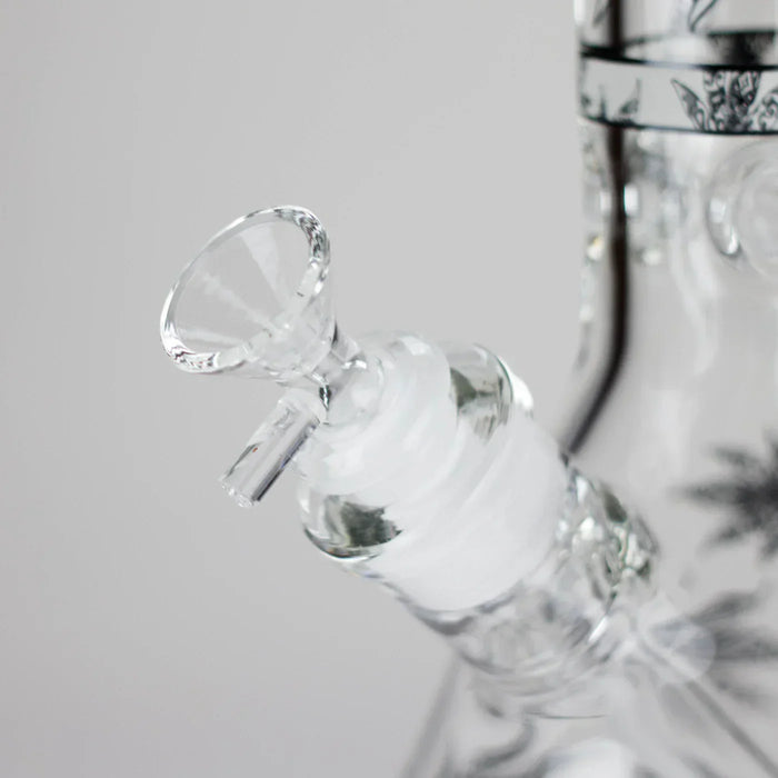 14″ Glow-in-the-Dark Glass Beaker Bong - Leaf