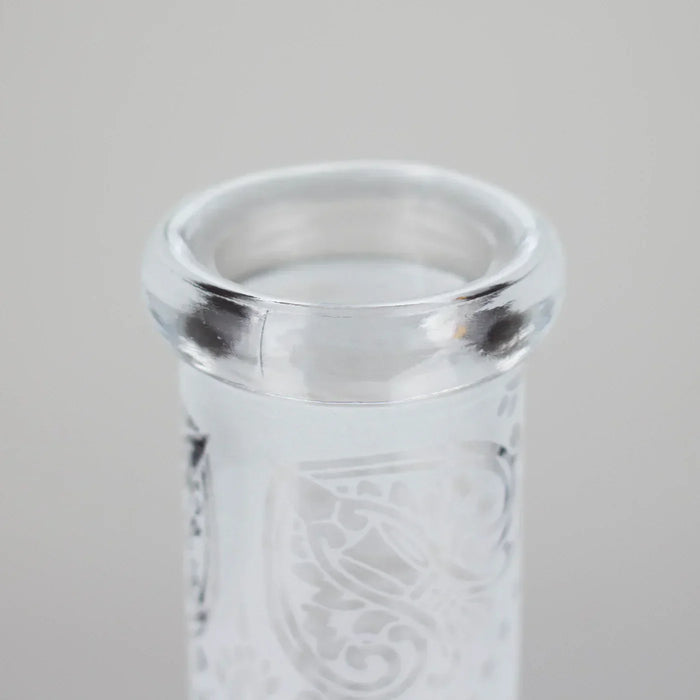 11″ Straight Tube Classic Frosted Glass Bong - Pattern 1
