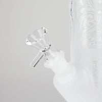 11″ Straight Tube Classic Frosted Glass Bong - Pattern 1