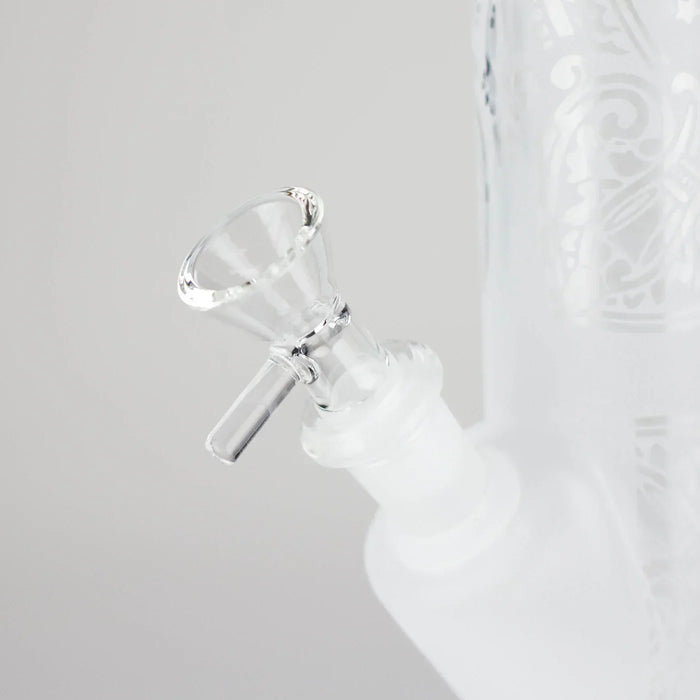 11″ Straight Tube Classic Frosted Glass Bong - Pattern 1