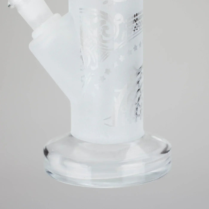11″ Straight Tube Classic Frosted Glass Bong - Pattern 5