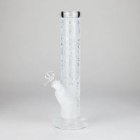 11″ Straight Tube Classic Frosted Glass Bong - Pattern 5