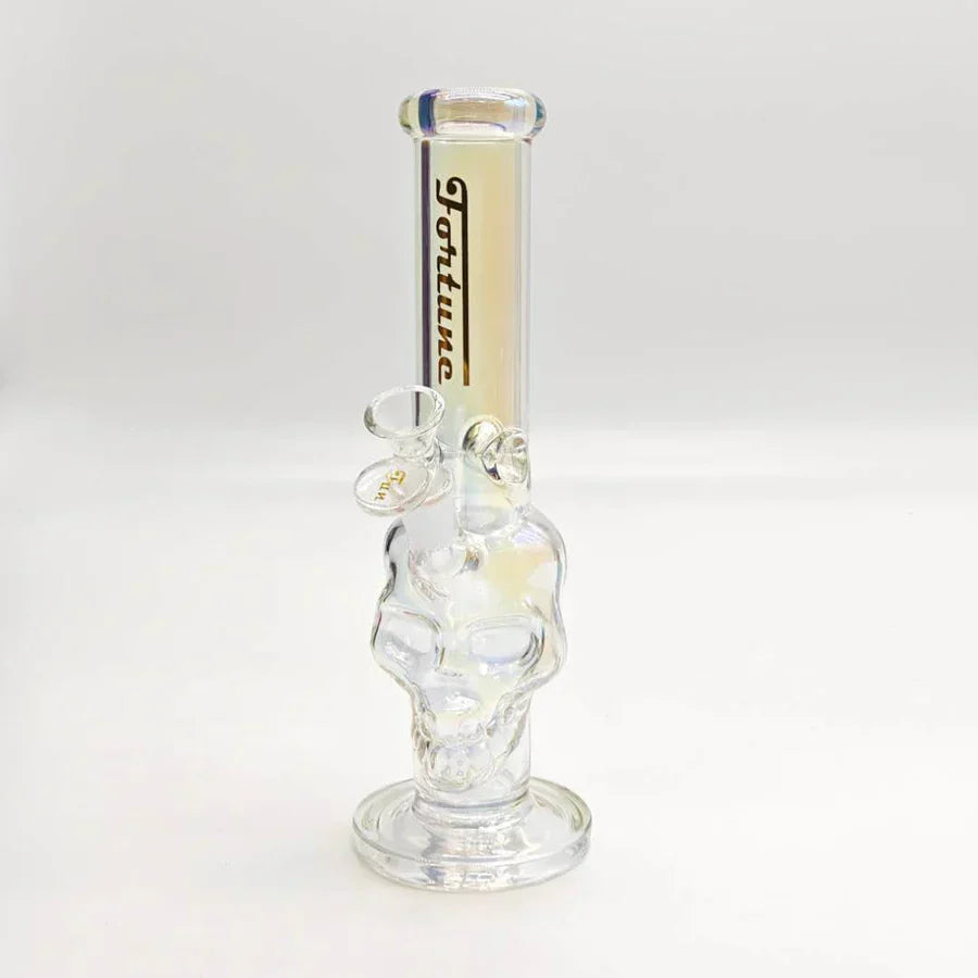 Fortune - 10" 5mm Electroplated Skull Glass Bong