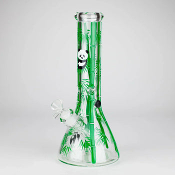 12" 7mm Panda & Bamboo Beaker Glass Bong