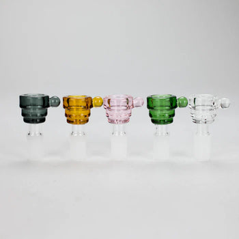 14mm Colourful Crystal Glass Step Bowl w/ Handle