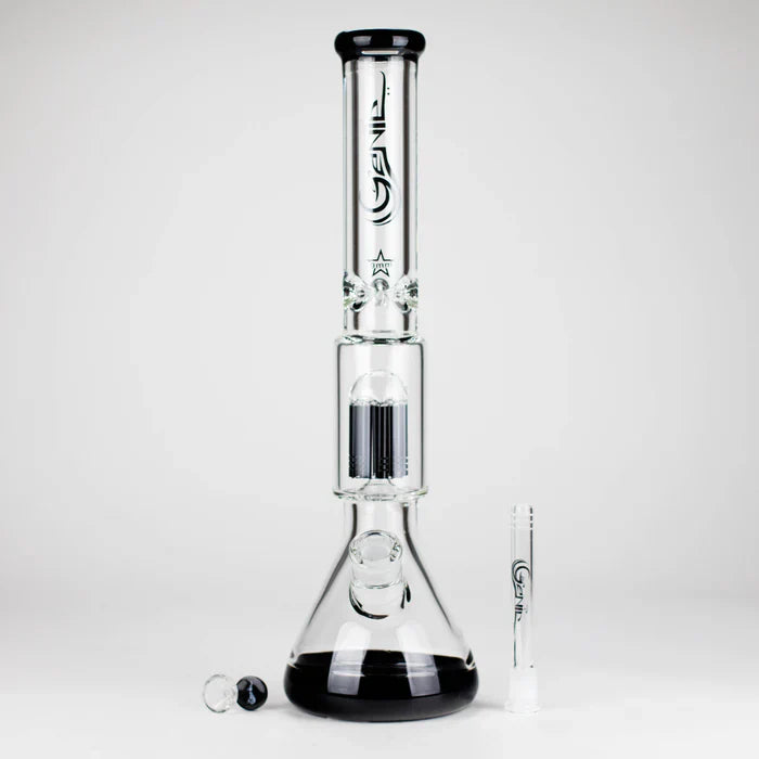 Genie - 17.5" 10-Arm 9mm Coloured Bottom Glass Bong