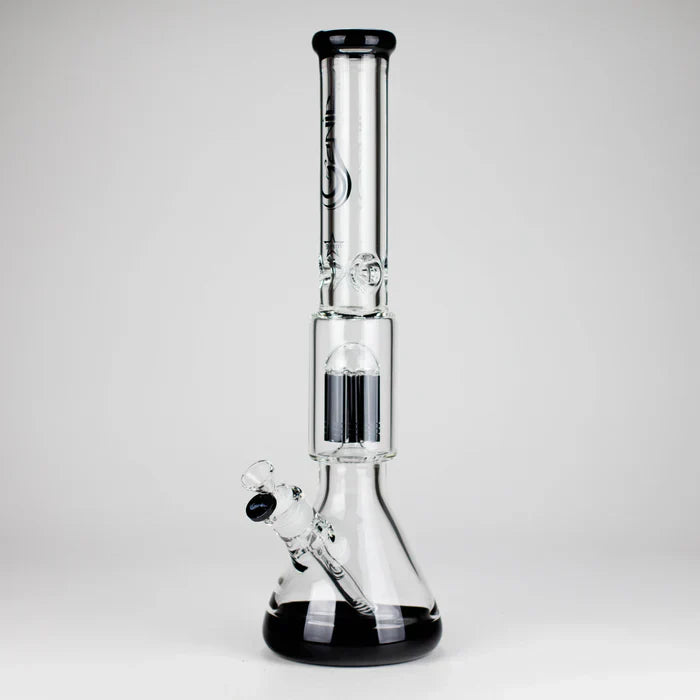 Genie - 17.5" 10-Arm 9mm Coloured Bottom Glass Bong