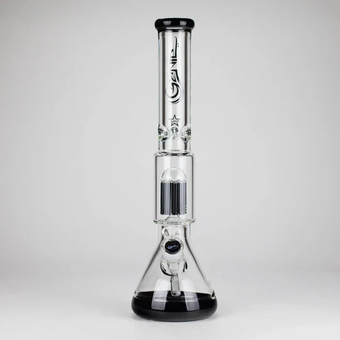 Genie - 17.5" 10-Arm 9mm Coloured Bottom Glass Bong