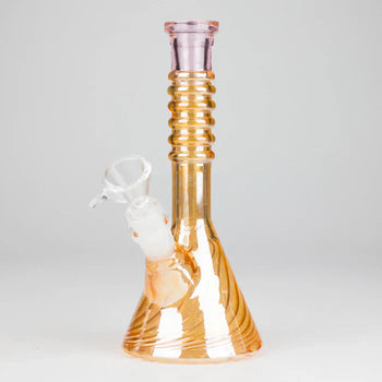 8" Shiny 6-Rings Beaker Bong w/ Handle Slide