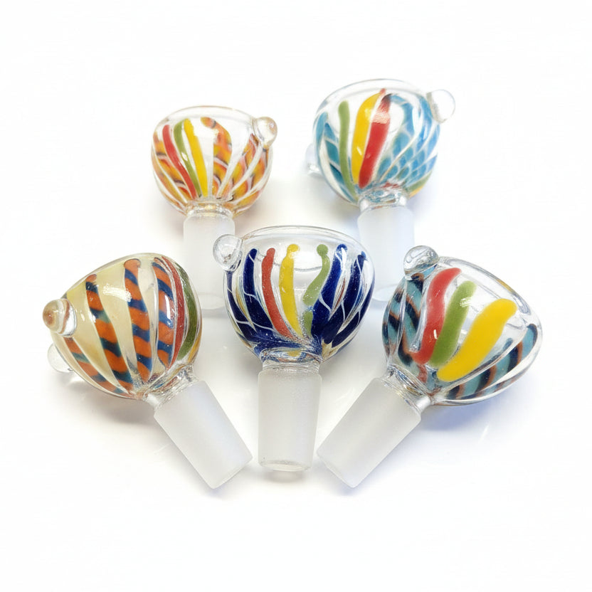 14mm Glass Swirl & Stripe Bowl
