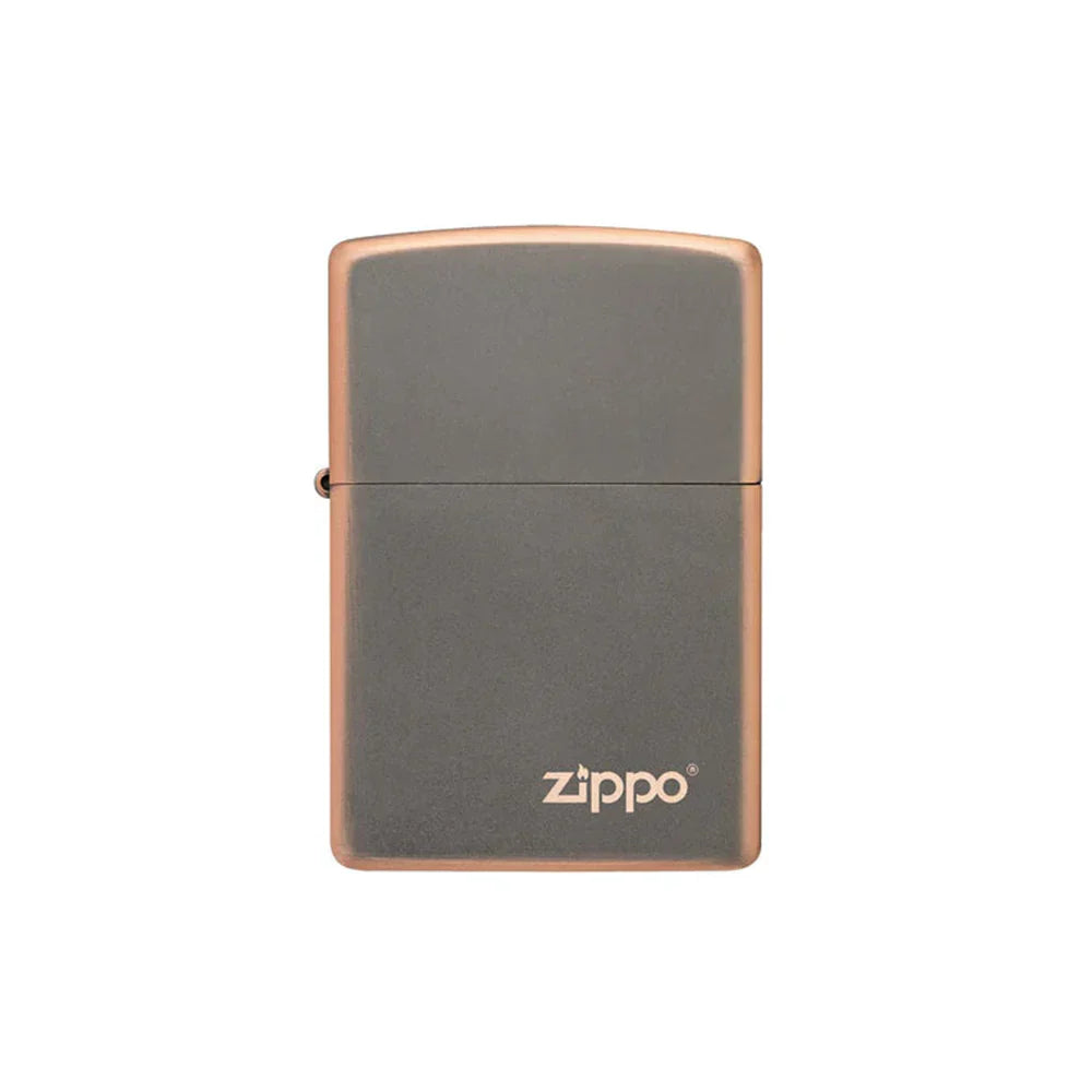 Zippo Lighter - Rustic Bronze Zippo Logo
