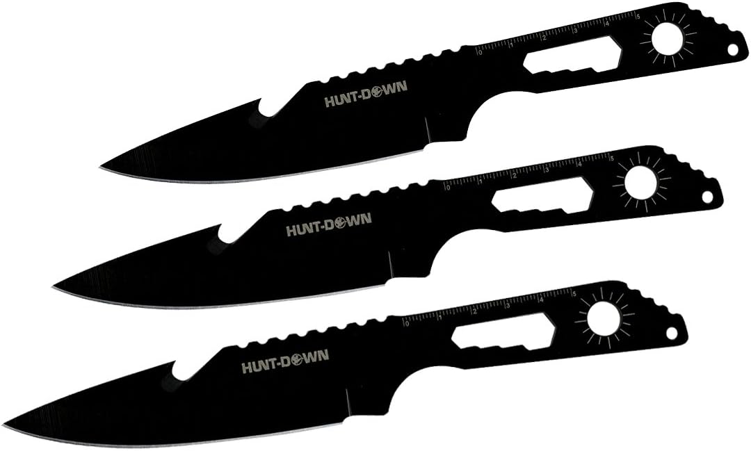 Hunt-Down - 8" Black Ghost Fang Throwing Knife Set
