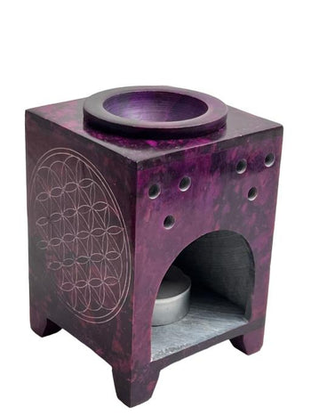 ZenN - Square Shape Diffuser w/ Engraved Flower Of Life Oil Diffuser
