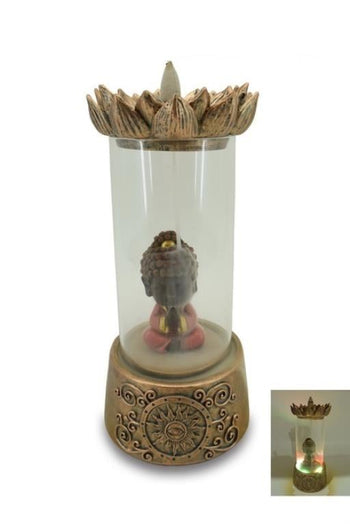 ZenN - Baby Buddha LED Backflow Incense Burner 4.2x4.2x5.7”