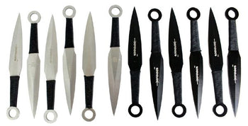 4" Black & Silver Throwing Knife Set