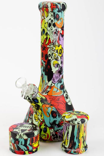 Genie 12" S2-Graphic 9mm glass beaker bong gift set
