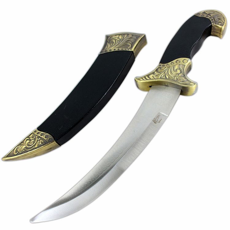 The Bone Edge - 12″ Golden Scorpion Curved Collectible Dagger