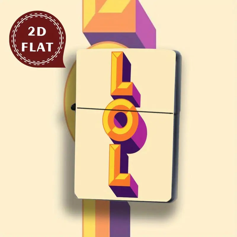 2D Retro "LOL" Geometric Lettering Lighter Shell