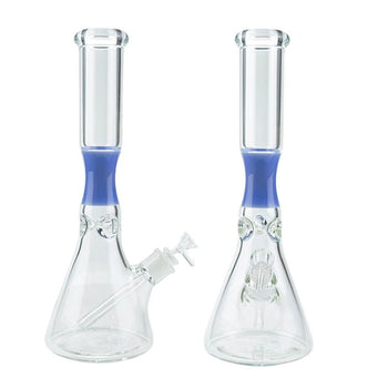 14″ 7mm Beaker Bong w/ Coloured Neck