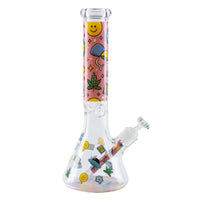 14″ 7mm Smiley Emoji Design Exclusive License Glass Bong