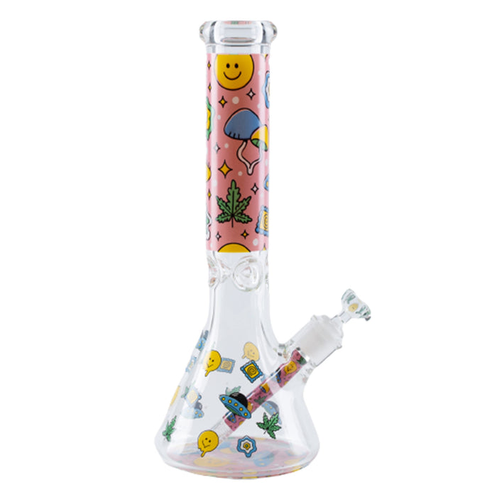 14″ 7mm Smiley Emoji Design Exclusive License Glass Bong