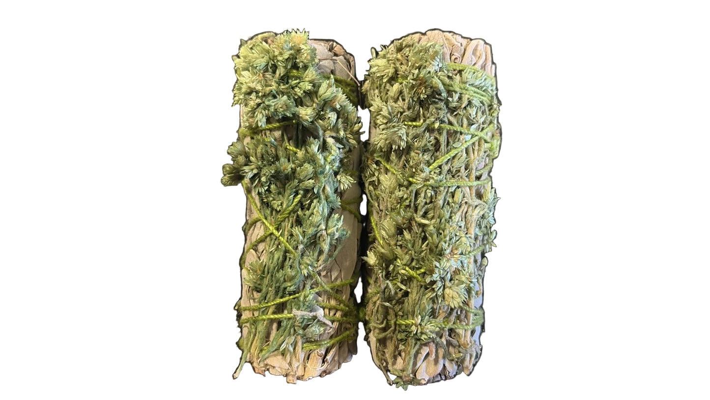 4" White Sage & Mullein Smudge Stick