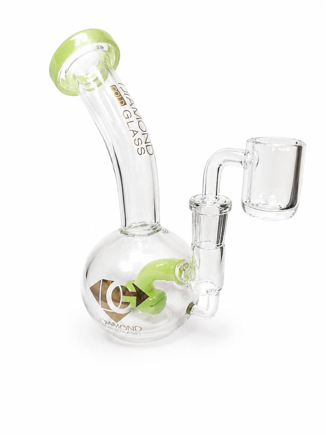 Diamond Glass 6" Bubble Rig - Green
