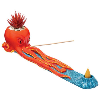 Fujima - 12.5" Octopus Incense Burner with Faux Plant