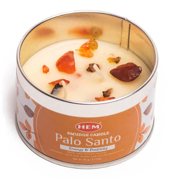 HEM - Palo Santo Natural Gemstone Soy Wax Smudge Candle