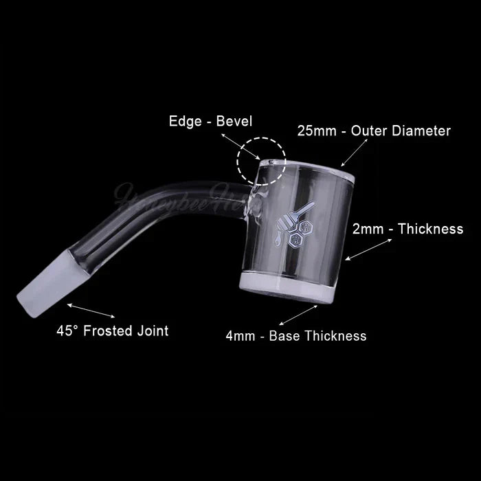 Honeybee Herb - 14mm 45 Degree Honey & Milk Bevel Quartz Banger - Male