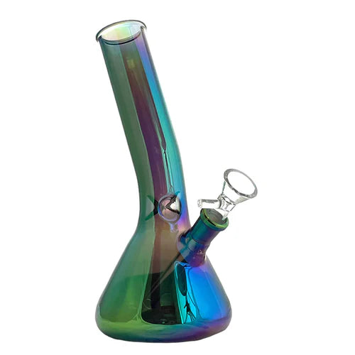 8" Rainbow Bent Beaker Bong