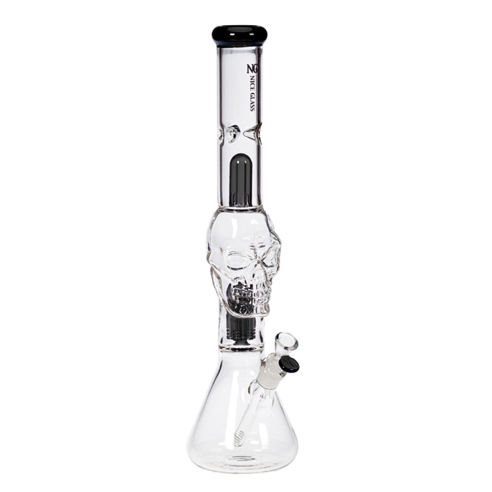 Nice Glass - 19" Skull Head 6-Arm Tree Perc Bong