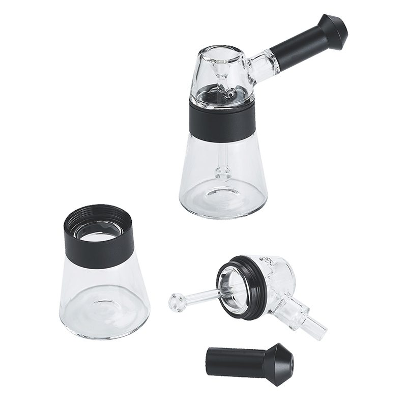 4″ Mini Lantern Pipe Aluminum and Glass Pipe - Black