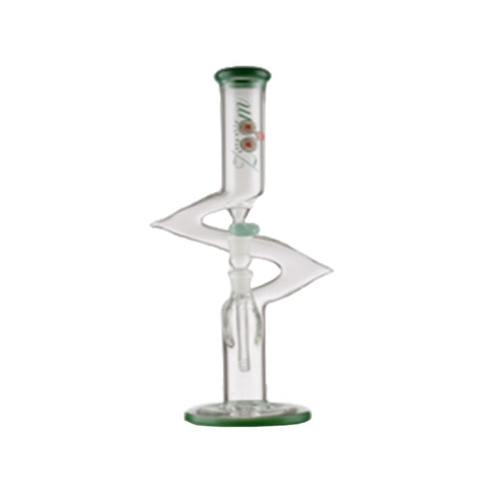 15″ Zig Zag Glass Bong - Green A