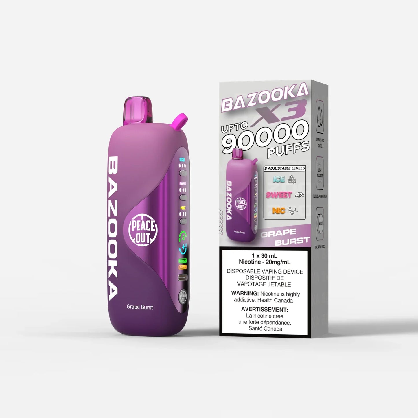Peace Out Bazooka X3 Disposable Vape 30mL