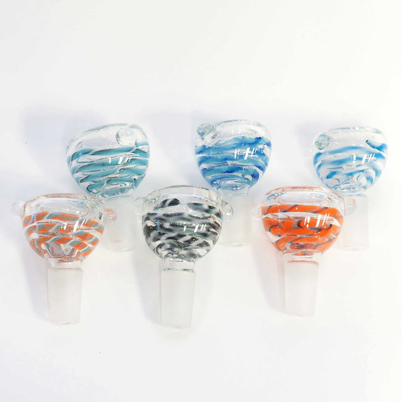 Glass Bowl With Colourful Rope Pattern
